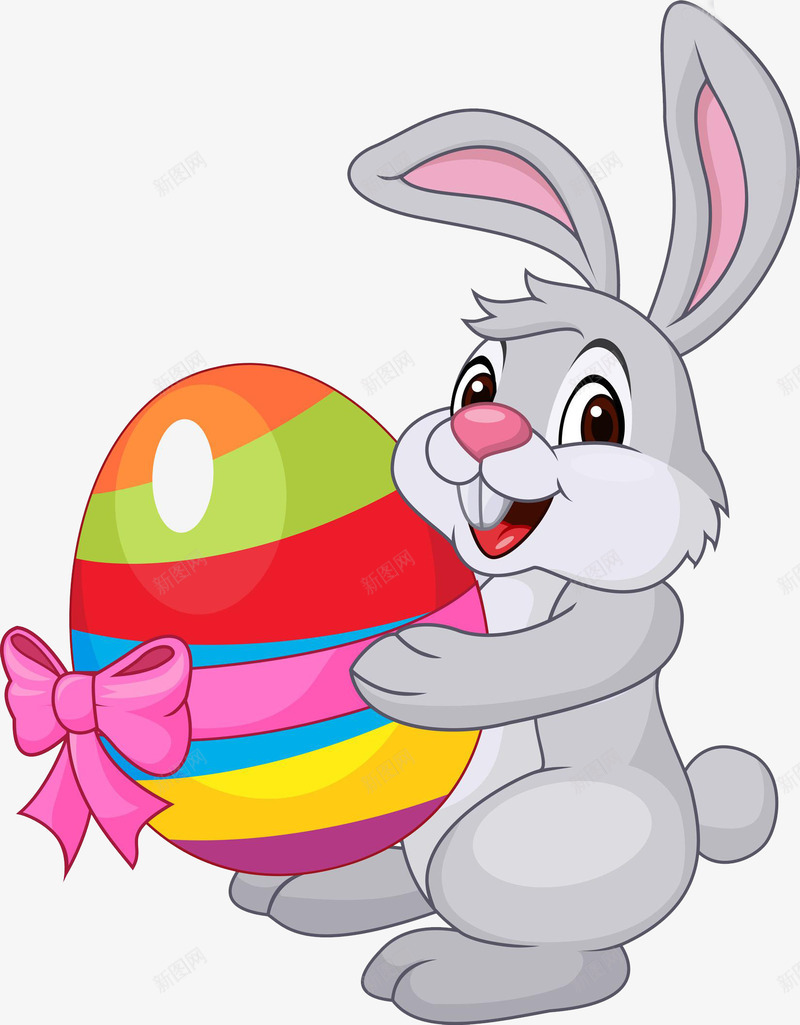 抱着彩蛋的兔子png免抠素材_新图网 https://ixintu.com 卡通 小兔 彩蛋 欢笑