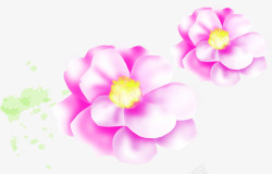 唯美粉色分层花朵素材