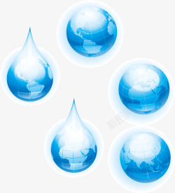 水滴蓝色地球素材