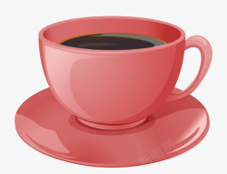 粉红色咖啡杯素材