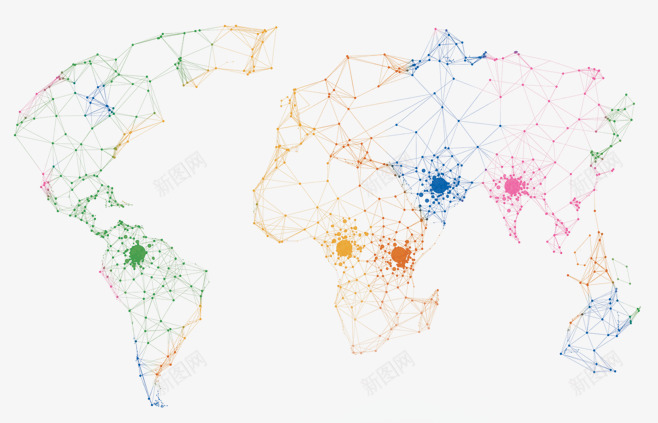 斑点地图png免抠素材_新图网 https://ixintu.com 世界 光点 地图