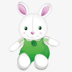 小兔子毛绒玩具绿色衣服小兔子毛绒玩具高清图片