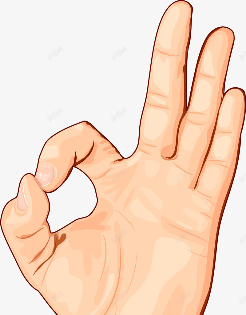 卡通OK手指png免抠素材_新图网 https://ixintu.com ok 卡通手 卡通手图 卡通竖拇指 可爱手指 手势 手型图 手姿势 手指 手掌 拇指 矢量手