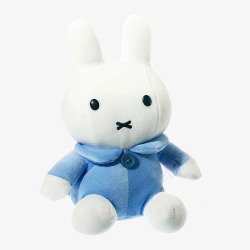 小兔子毛绒玩具穿蓝衣服的小兔子高清图片