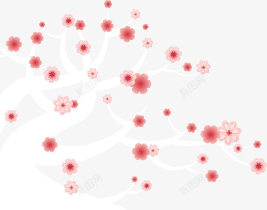 粉红色手绘梅花树枝png免抠素材_新图网 https://ixintu.com 树枝 梅花 粉红色