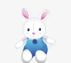 可爱扣子穿衣服的小兔子玩偶高清图片