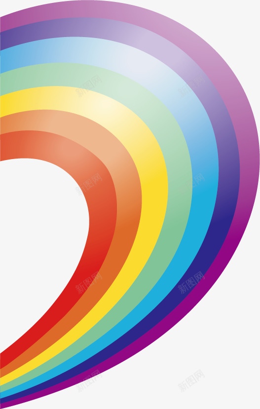 彩虹装饰图案png免抠素材_新图网 https://ixintu.com 彩虹 简约 线条 色块