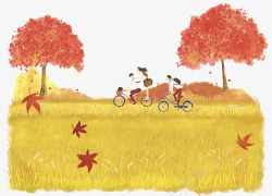 学生骑着自行车素材
