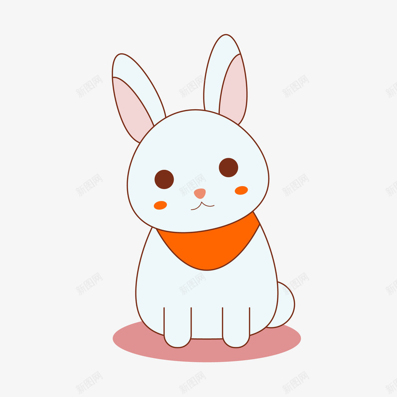 可爱笑脸兔子矢量图ai免抠素材_新图网 https://ixintu.com 创意 动物园 动物设计 卡通 小兔子 手绘 矢量图