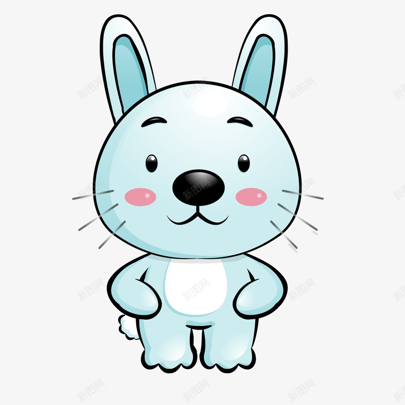 卡通蓝色的小兔子矢量图ai免抠素材_新图网 https://ixintu.com 动物设计 卡通 可爱 小兔子 手绘 森林 蓝色 矢量图