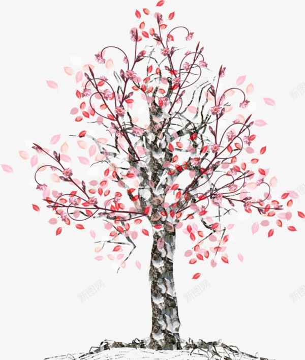 彩绘粉红花朵树木装饰png免抠素材_新图网 https://ixintu.com 彩绘 树木 粉红 花朵 装饰
