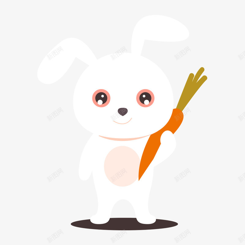卡通白兔子拿着萝卜矢量图ai免抠素材_新图网 https://ixintu.com 兔子 兔子吃萝卜 动物 卡通 可爱 吃 拿着 白色 红眼睛 胡萝卜 食物 矢量图