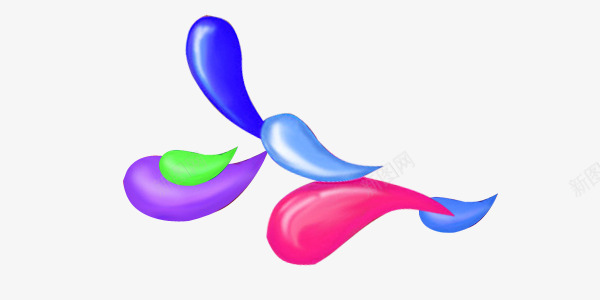 彩色水滴元素png免抠素材_新图网 https://ixintu.com 变形水滴 多彩 水滴 粉色 紫色 蓝色