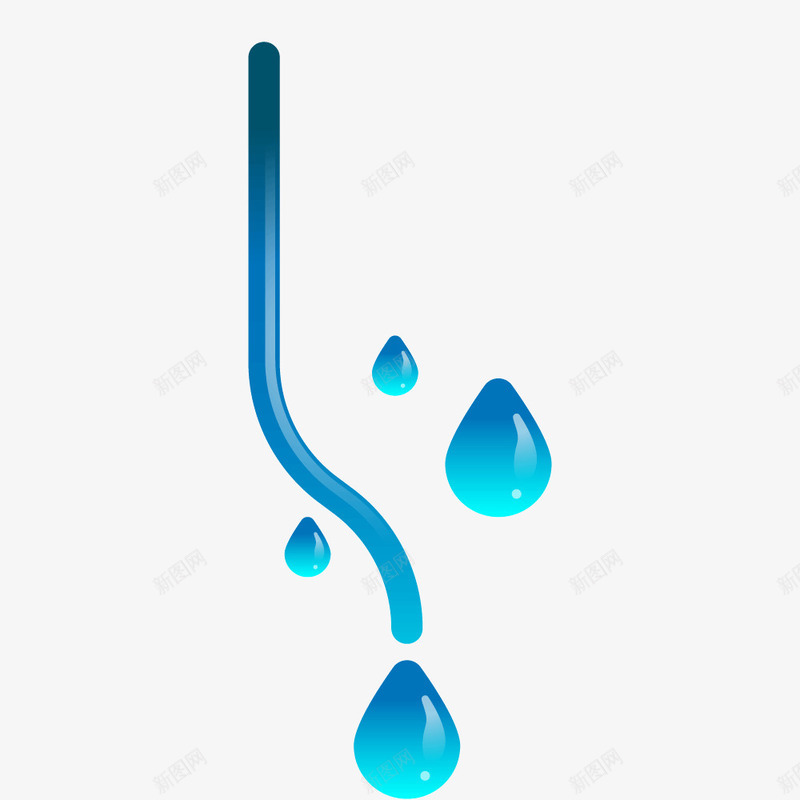 蓝色水滴水管png免抠素材_新图网 https://ixintu.com 水滴 水管 蓝色 蓝色水滴