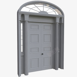 大型灰色欧式拱形门灰色石膏欧式拱形门高清图片