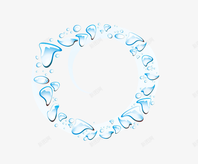 蓝色圆形动感透明水晶水滴png免抠素材_新图网 https://ixintu.com 动感 水晶 水滴 蓝色