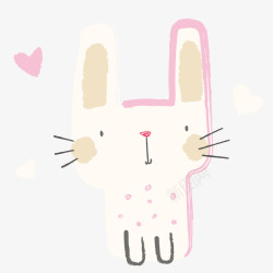 粉色可爱小兔可爱卡通矢量图素材