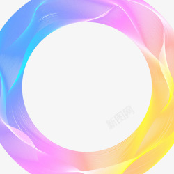 炫彩线条圆环素材