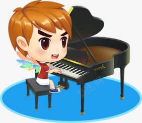 音乐小王子png免抠素材_新图网 https://ixintu.com 乐器 卡通 小朋友音乐 钢琴 音乐