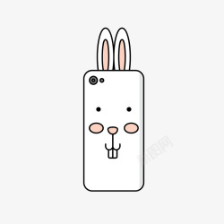 卡通兔子头像手机壳矢量图素材