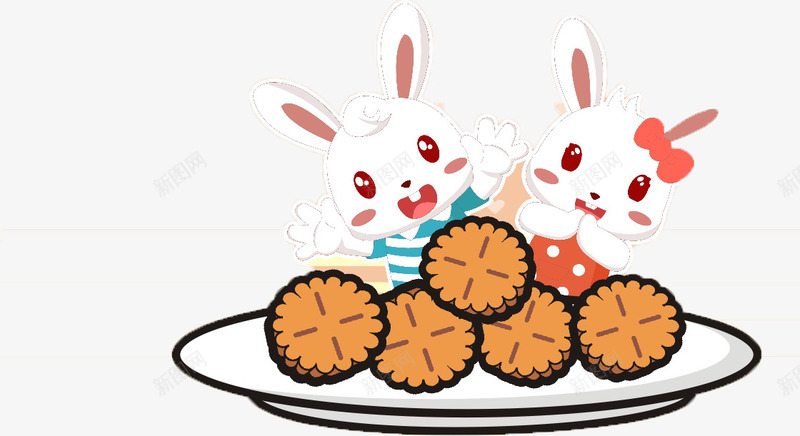 兔子吃东西png免抠素材_新图网 https://ixintu.com 儿童 卡通 小兔子 饼干