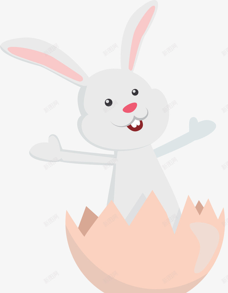 破蛋而出的兔子png免抠素材_新图网 https://ixintu.com 兔牙 卡通可爱 复活节 小兔子 小动物 小白兔 生肖
