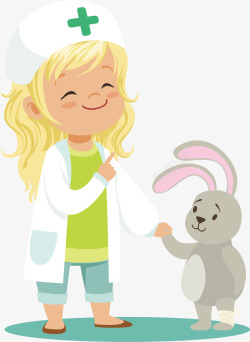 兔子医生宠物医生和小兔子高清图片