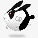 卡通黑白小兔子图标png_新图网 https://ixintu.com 兔子 卡通 黑白