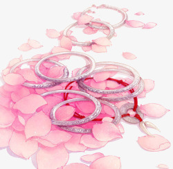 粉红色创意花瓣镯子素材