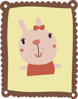 浣忔埧卡通动物小兔子相框矢量图高清图片