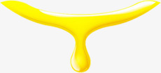 黄色手绘水滴装饰素材