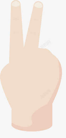 扁平嘴型v型手势图高清图片