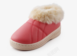 粉红色情侣棉鞋素材