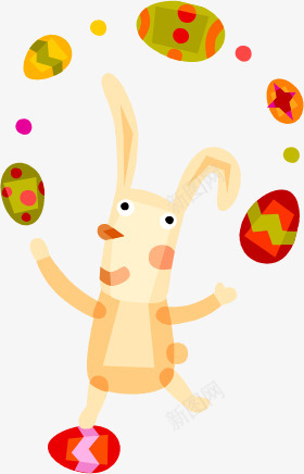 Q版卡通杂耍的兔子png免抠素材_新图网 https://ixintu.com 兔子 卡通 杂耍