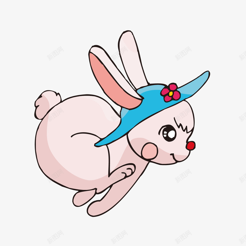 奔跑的兔子矢量图ai免抠素材_新图网 https://ixintu.com 兔子 动物 卡通 手绘 矢量图