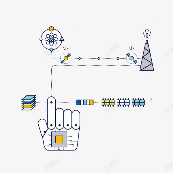 发电的过程简约示意图png免抠素材_新图网 https://ixintu.com 卡通手绘 发电 宣传 电力工程 线路 装饰