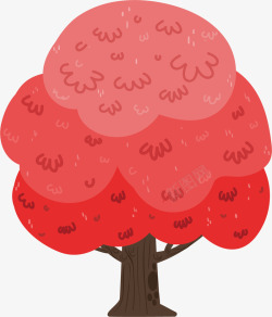 红色枫叶树矢量图素材
