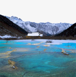 黄龙风光雪后五彩池高清图片