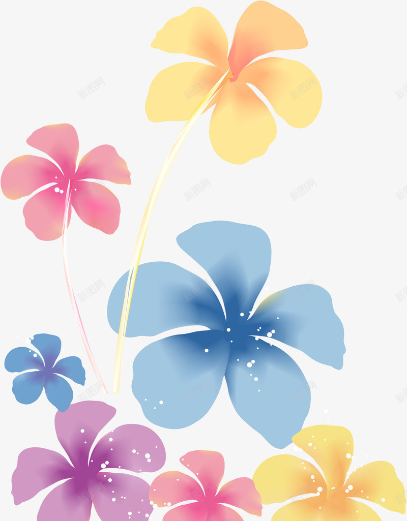 彩色手绘花朵矢量图ai免抠素材_新图网 https://ixintu.com AI 卡通 彩色 手绘 线条 花卉 花朵 花瓣 矢量图