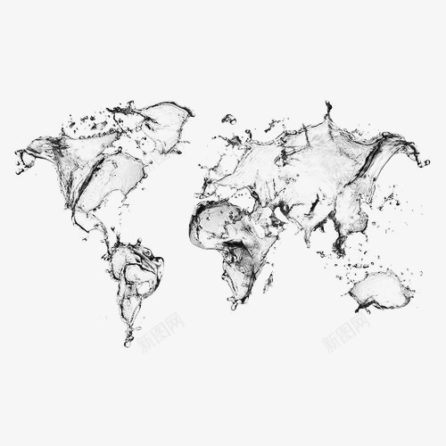 创意地图png免抠素材_新图网 https://ixintu.com 世界地图 创意 地图免扣PNG 地图插画 水滴 滴水 设计感