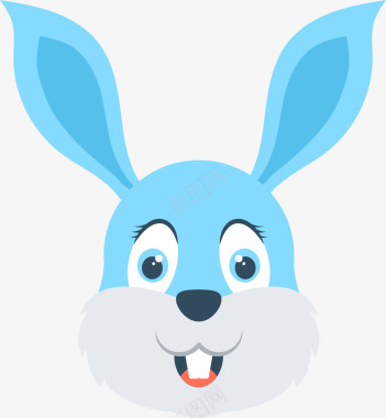 可爱蓝色兔子图标图标