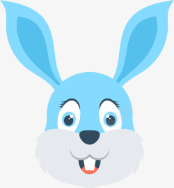 长耳朵小兔可爱蓝色兔子图标高清图片