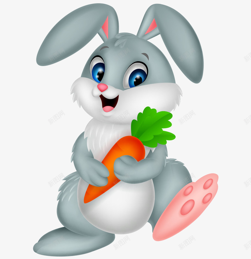 手绘抱红萝卜卡通兔子png免抠素材_新图网 https://ixintu.com q版兔子 卡通的动物 平面兔子素材 手绘的兔子 抱红萝卜的兔子 矢量兔子
