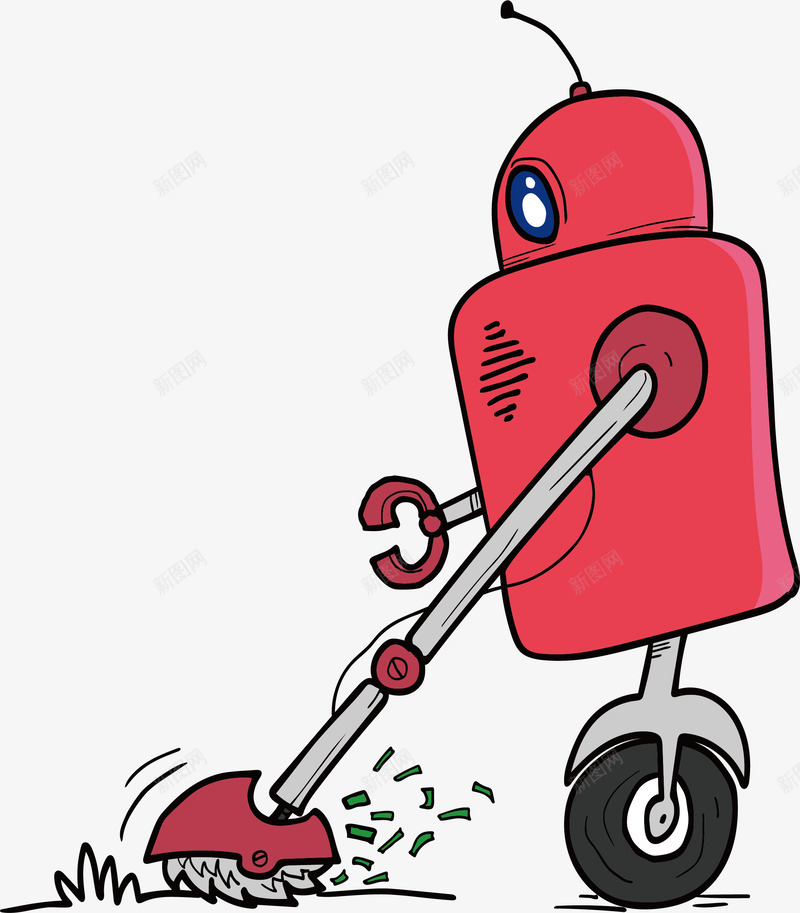 收拾杂物的机器人矢量图ai免抠素材_新图网 https://ixintu.com 做家务 收拾杂物 机器人 矢量png 粉红机器人 粉红色 矢量图