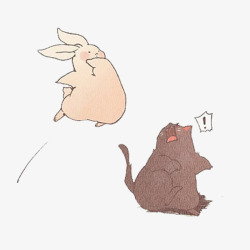 兔子和小猫素材