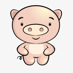 卡通可爱的粉红猪动物矢量图素材