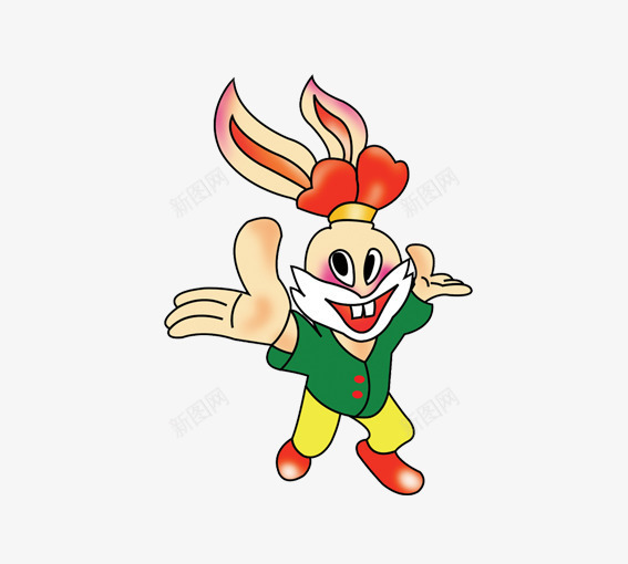 小兔子欢迎你png免抠素材_新图网 https://ixintu.com 创意卡通小动物 动物 卡通动物 卡通小兔子 卡通穿衣服的小兔子 粉色 绿色 黄色