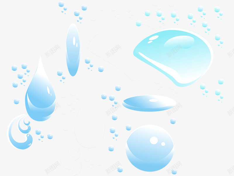 浅蓝色水滴png免抠素材_新图网 https://ixintu.com 喷溅 水 水滴 水花 浅蓝 清水