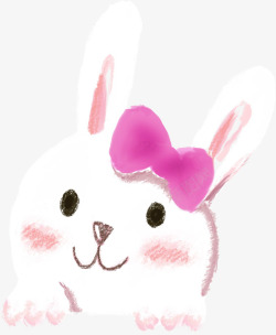 粉色可爱蝴蝶结兔子素材