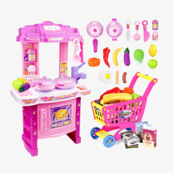 粉红厨房玩具素材